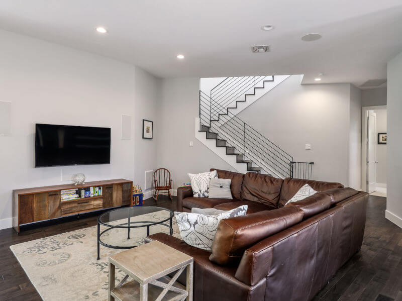 Custom home living room interior